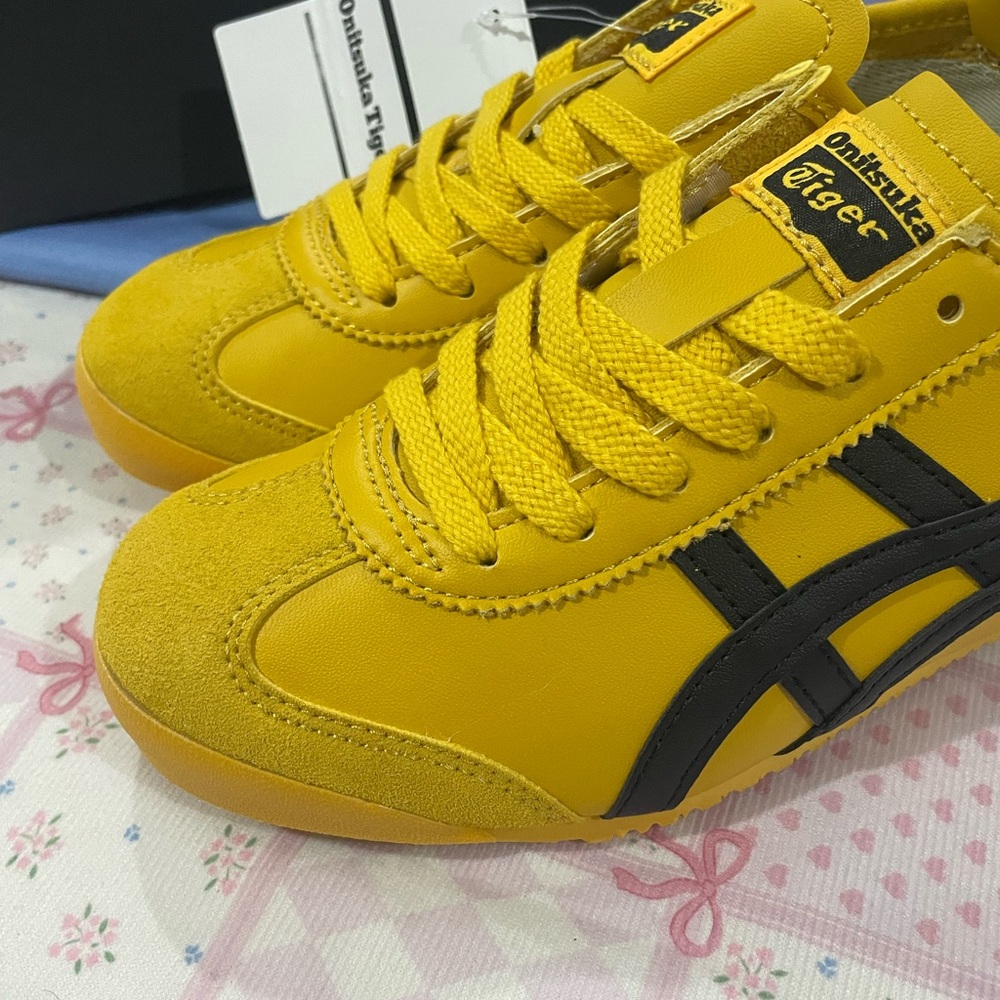 Onitsuka Tiger by Asics Sneakers - Yellow with Black Stripes - Picture 5 of 8